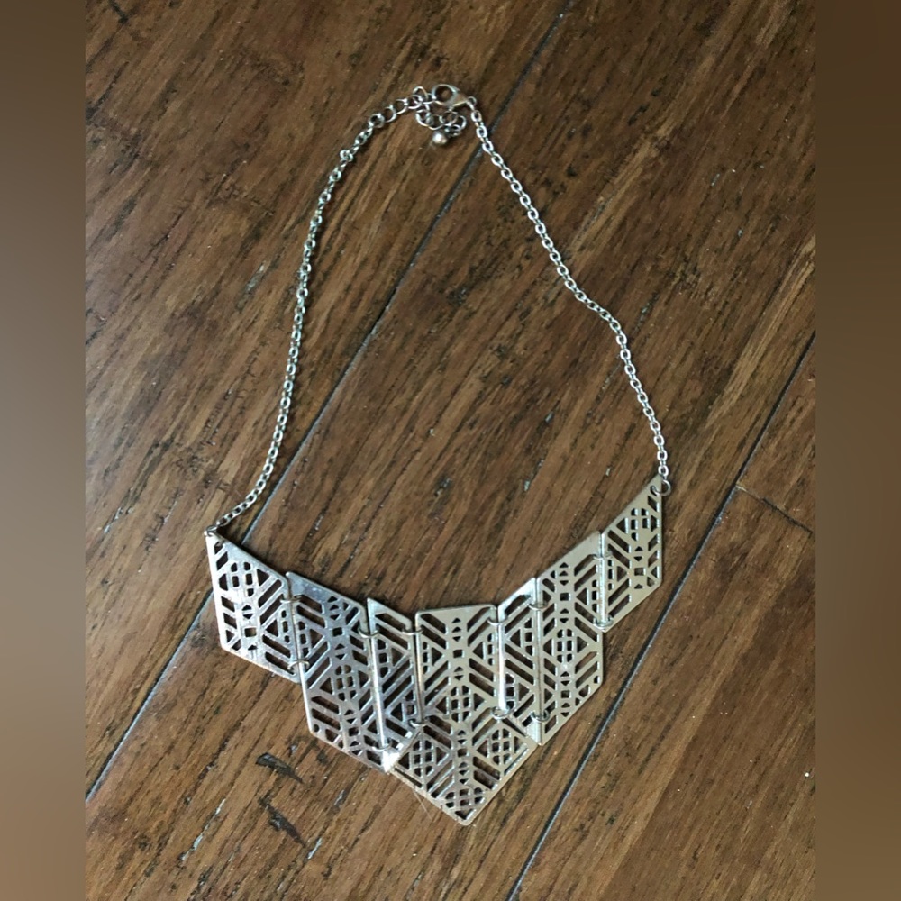 Silver statement necklace